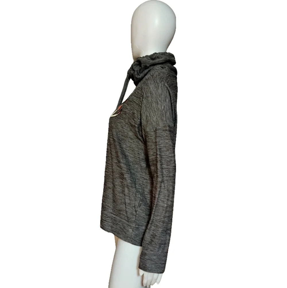Maurices Gray Plaid Reindeer Cowl Neck Cozy Pullover Sweatshirt - Picture 5 of 13